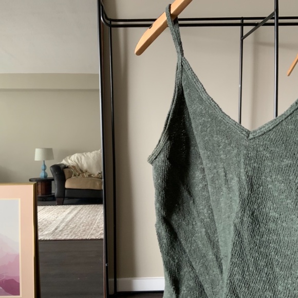 Boho Army Green Loose Tank - Picture 2 of 3